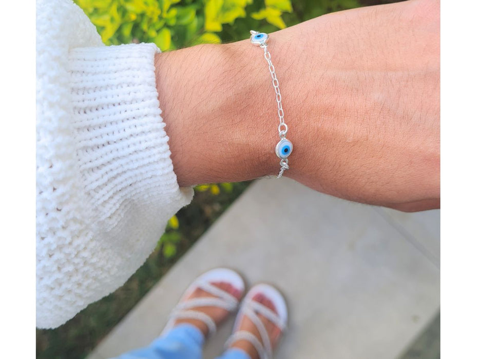 Pulseira Olho Grego Em Prata 925 Feminina Legítima