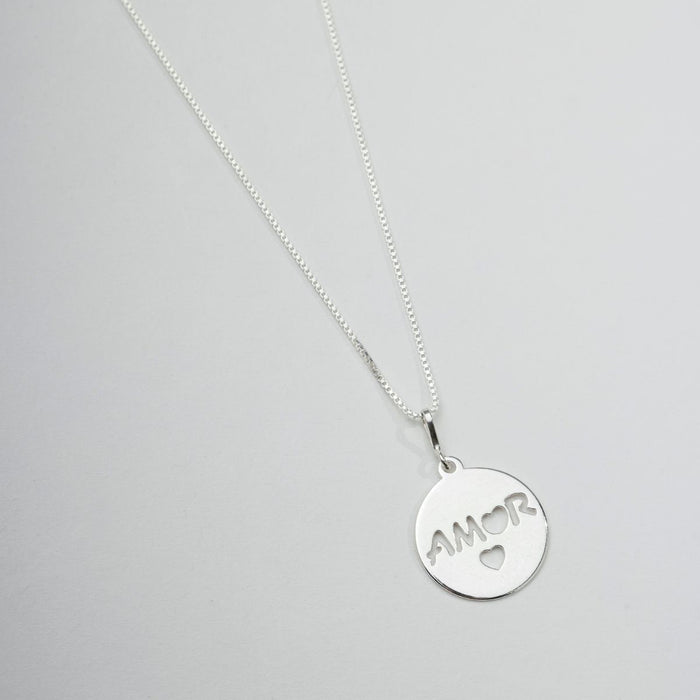 Colar Personalizado Pingente Escrito Amor Corrente Prata 925