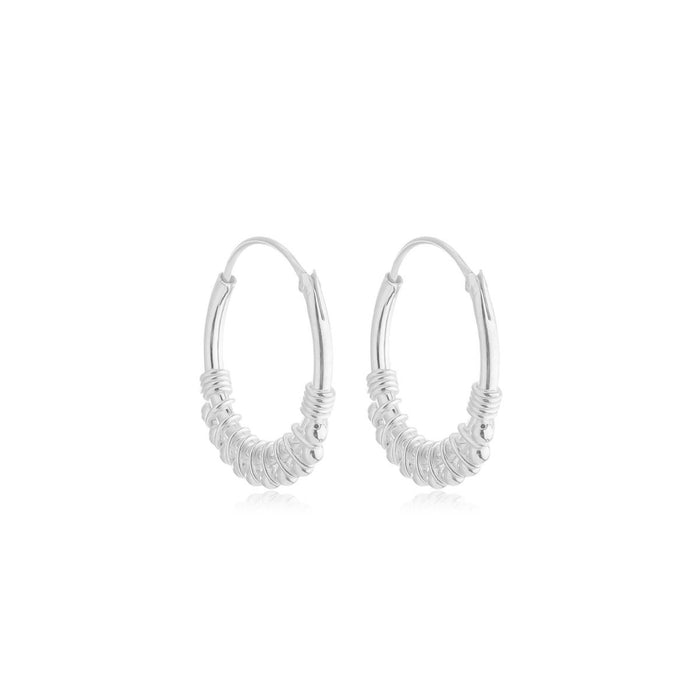 Brinco Argola Com Bolinhas Prata 925
