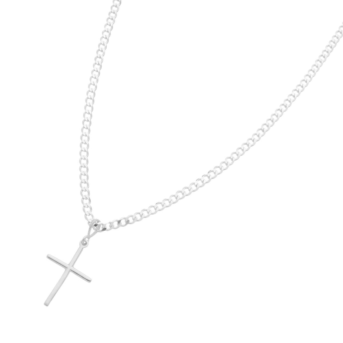 Corrente Grumet Crucifixo Prata 925