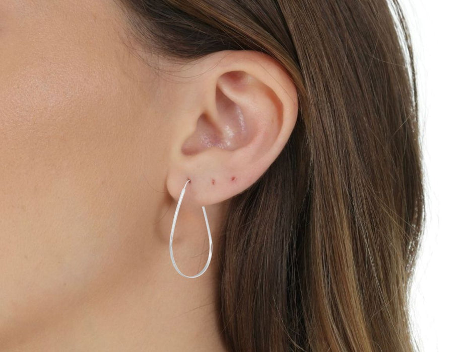 Brinco Argola Gota 3,5 cm Pequeno Em Prata 925 Feminino
