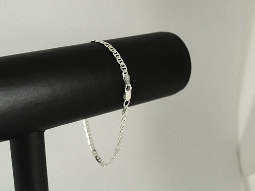Pulseira Piastrine Grossa 21cm Masculina Em Prata 925 Legítima