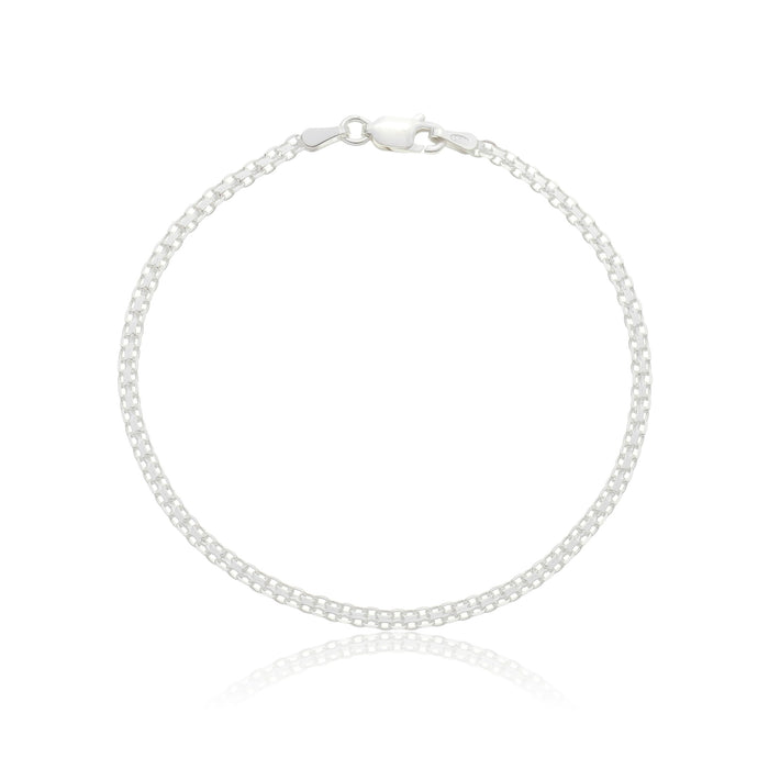 Pulseira De Prata 925 Legítima Modelo Bismark 18cm Fina