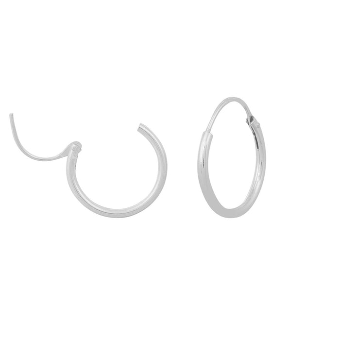 Brinco Argola 14mm Em Prata 925 Masculino E Feminino