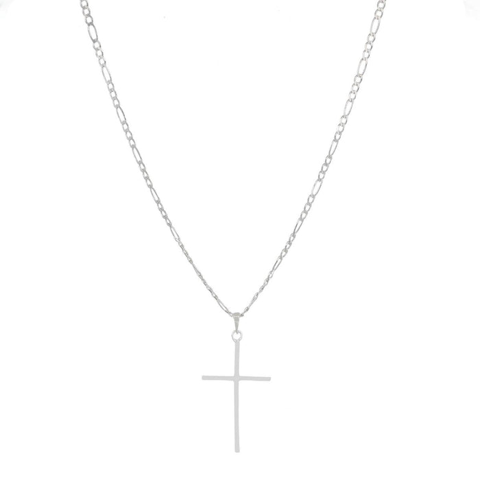 Corrente 60Cm 3 Em 1 Com Pingente Cruz Prata 925