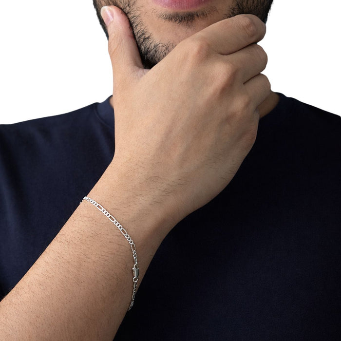 Pulseira 3x1 3mm Prata 925 Legítima