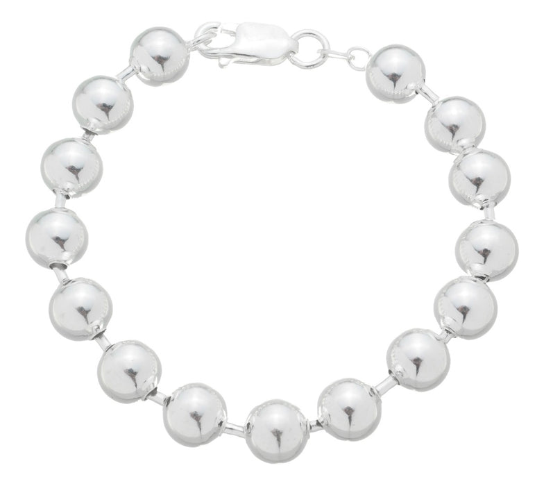 Pulseira Bolas 8mm De Prata 925 Legítima