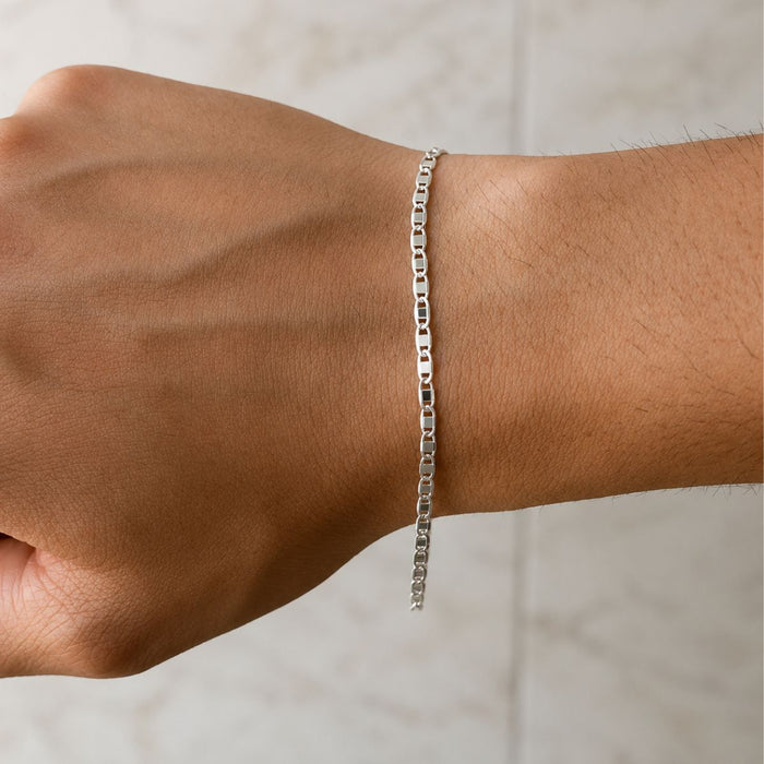 Pulseira Piastrine Prata 925 21cm