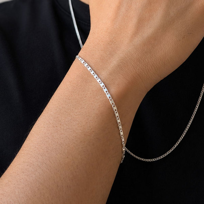 Pulseira Piastrine Prata 925 21cm
