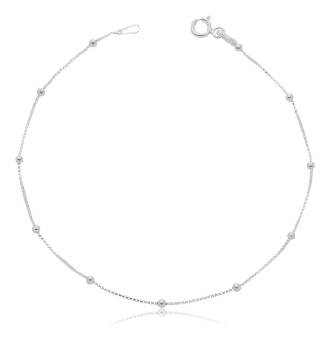 Pulseira Bolinha Feminina De Prata 925 Legítima