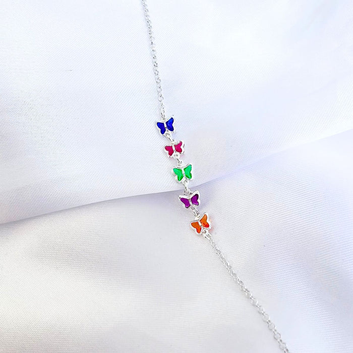 Pulseira Borboleta Feminina Em Prata 925