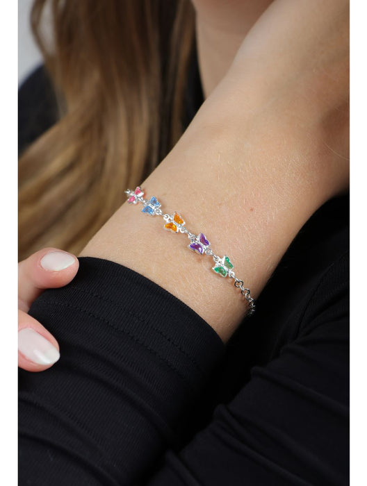 Pulseira Borboleta Feminina Em Prata 925
