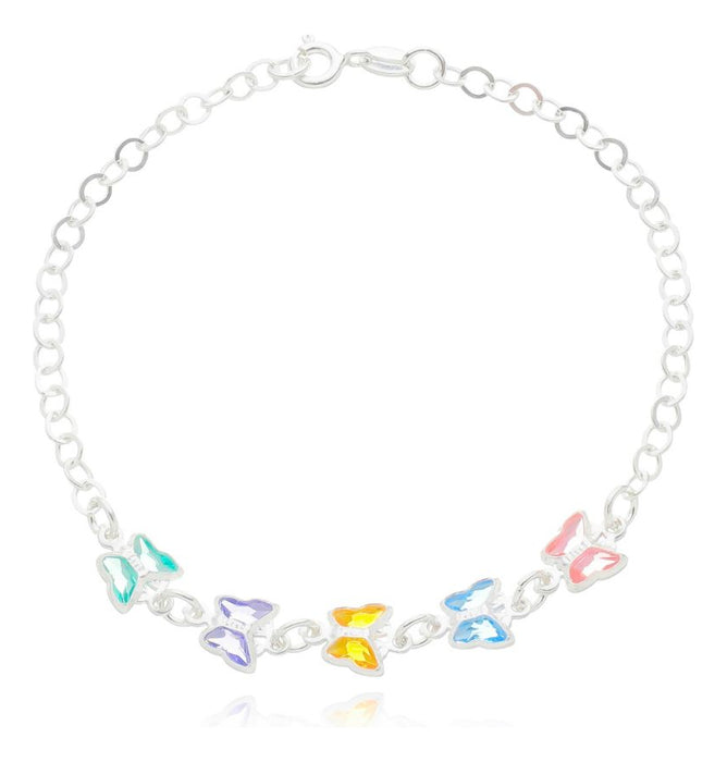 Pulseira Borboleta Feminina Em Prata 925