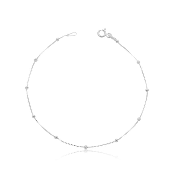 Pulseira Bolinha Feminina De Prata 925 Legítima