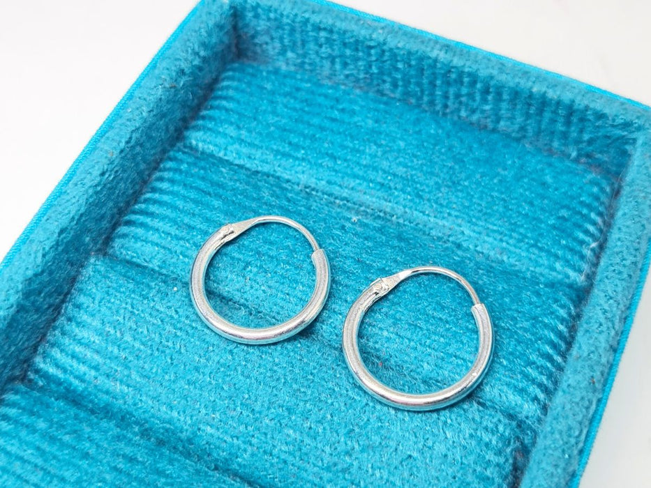 Brinco Argola 14mm Em Prata 925 Masculino E Feminino