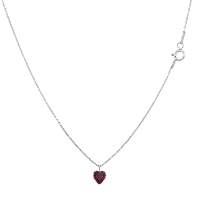 Corrente Colar Veneziana Pingente Zircônia Coração Prata 925 Feminino