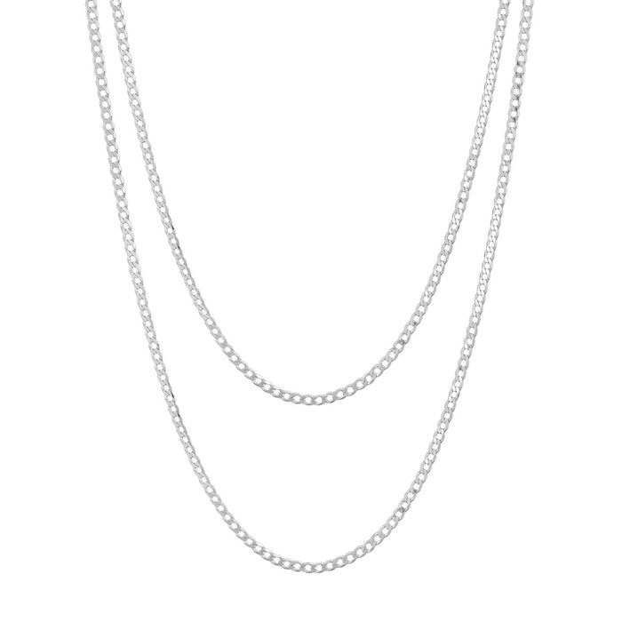 Conjunto De 2 Correntes Grumet Prata 925