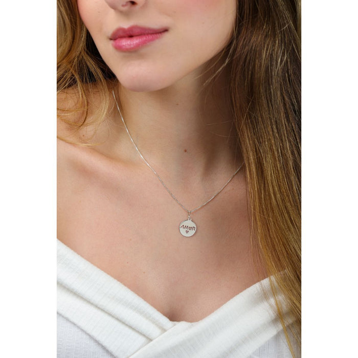 Colar Personalizado Pingente Escrito Amor Corrente Prata 925