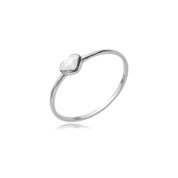 Anel Coração De Prata 925 Legítima Brilhante