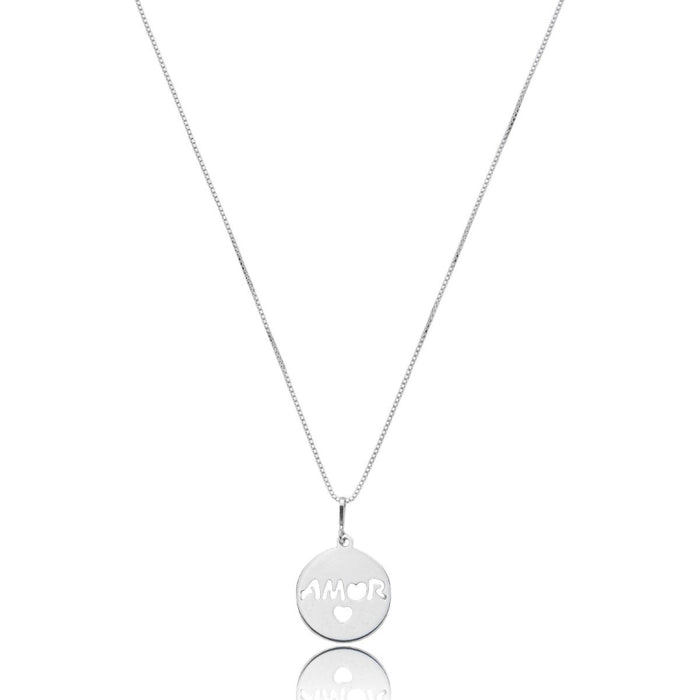 Colar Personalizado Pingente Escrito Amor Corrente Prata 925