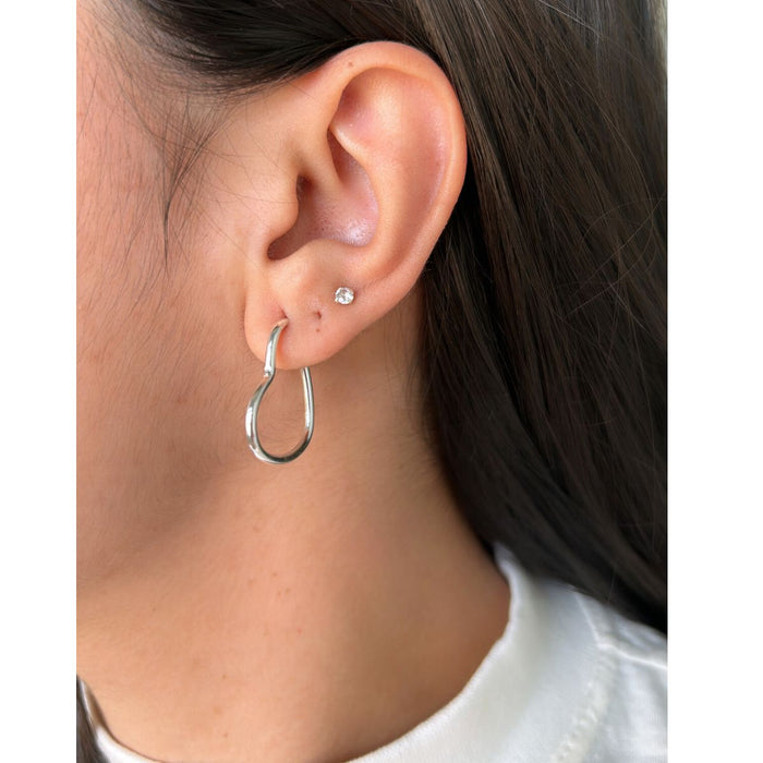 Brinco Argola Modelo Coração 2Cm Prata 925 Feminino