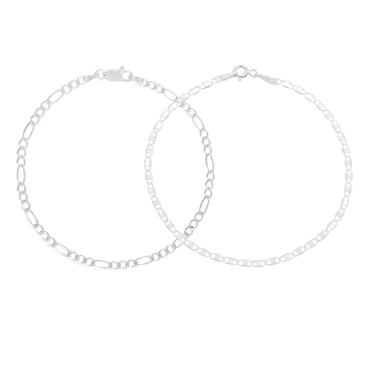 Conjunto De 2 Pulseiras Masculinas De Prata 925