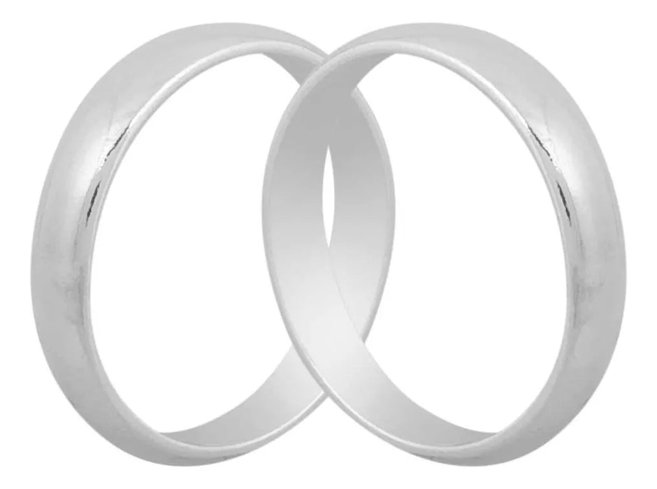 Par De Alianças Tradicional 4mm Em Prata 925