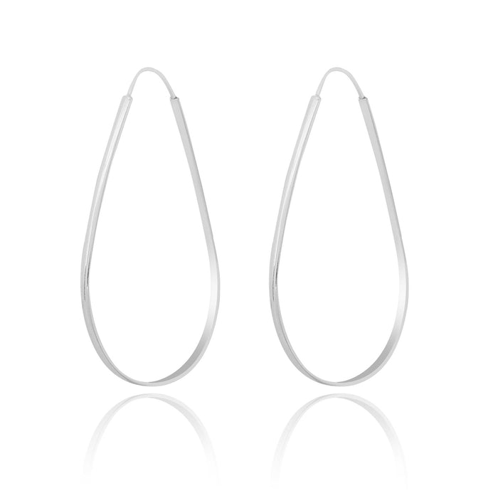 Brinco Argola Gota E Prata 925 Legítima 6cm