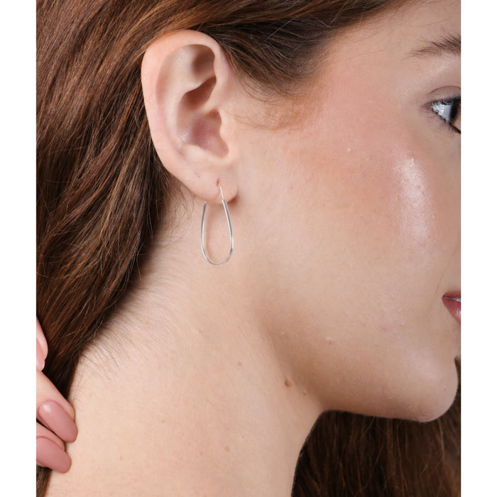 Brinco Argola Gota 3,5 cm Pequeno Em Prata 925 Feminino