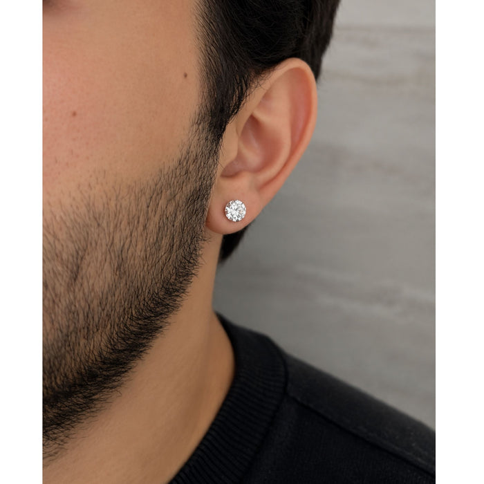 Brinco Ponto De Luz 9mm Zircônia Prata 925
