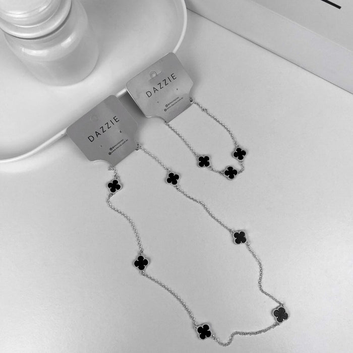 Conjunto Colar E Pulseira Trevo Em Prata 925 Legítima