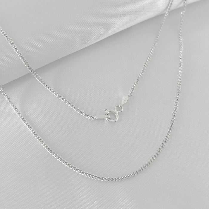 Corrente Gargantilha De Prata 40cm Italiana Legítima Modelo Grumet