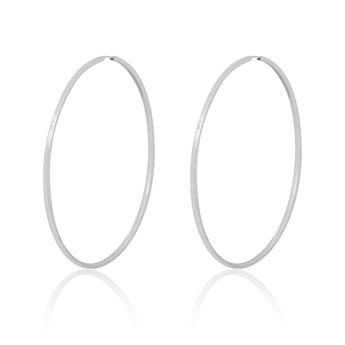 Par De Brincos Argola 5cm Em Prata Feminino Top