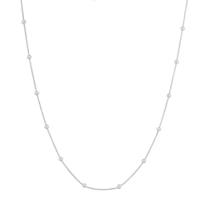 Corrente Bolinha 45Cm Prata 925