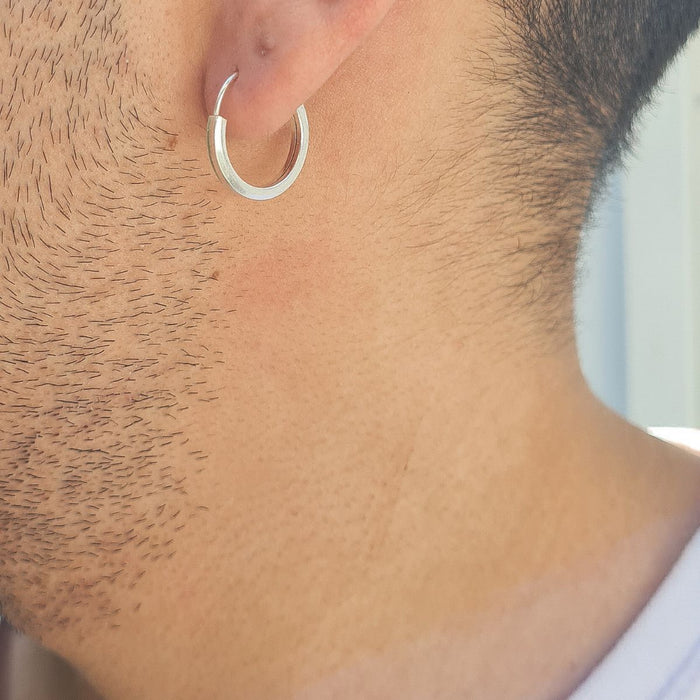 Brinco Argola Masculino E Feminino Fio Grosso 15mm Em Prata 925