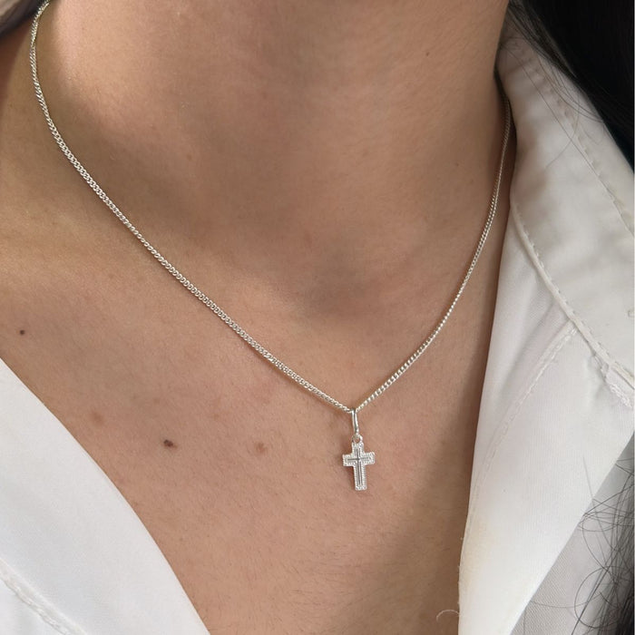 Corrente Gargantilha De Prata 40cm Italiana Legítima Modelo Grumet