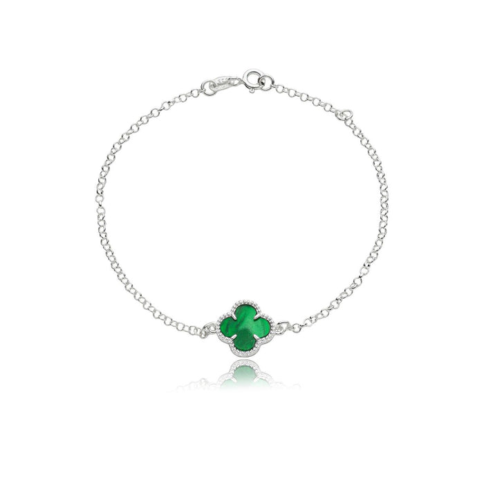 Pulseira De Trevo Em Prata 925