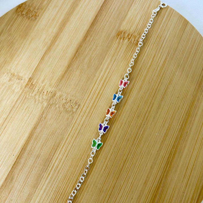 Pulseira Borboleta Feminina Em Prata 925
