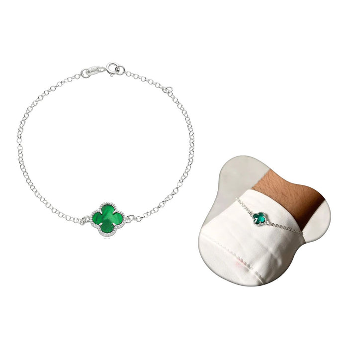 Pulseira De Trevo Em Prata 925